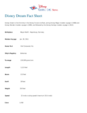 Disney dream fact sheet
